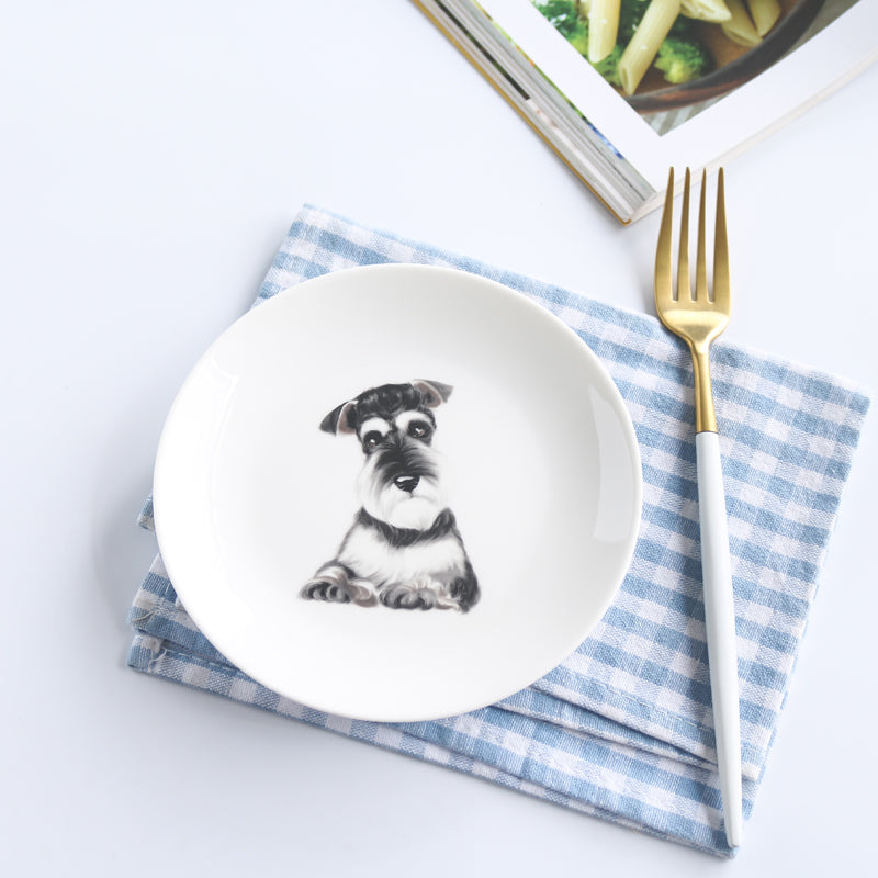 Schnauzer Dessert Plates
