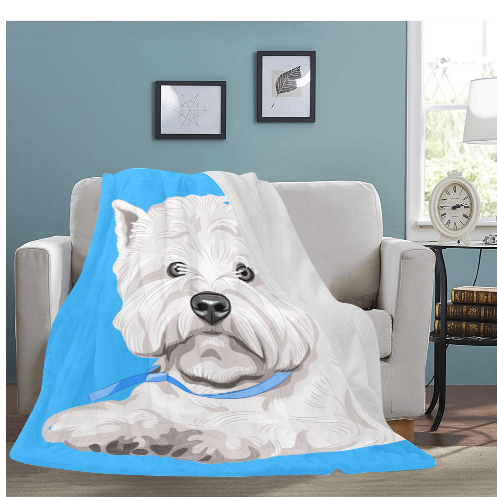 Blue Westie Blanket