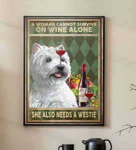 Funny Westie Metal Wall Art