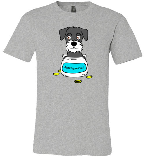 Antidepressant Schnauzer Premium Fitted Men/Unisex T-shirt