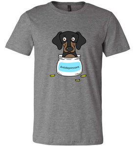 Antidepressant Dachshund Premium Fitted Men/Unisex T-shirt