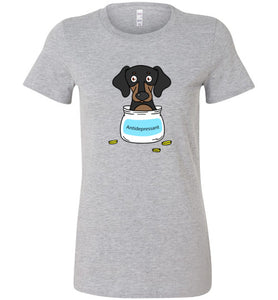 Antidepressant Dachshund Premium Fitted Lady T-shirt