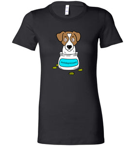 Antidepressant Jack Russell Premium Fitted Lady T-shirt