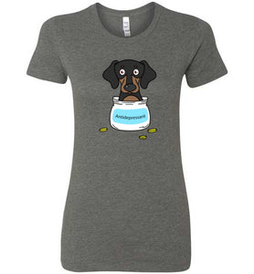 Antidepressant Dachshund Premium Fitted Lady T-shirt