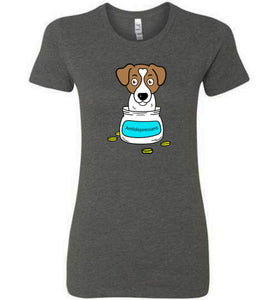 Antidepressant Jack Russell Premium Fitted Lady T-shirt