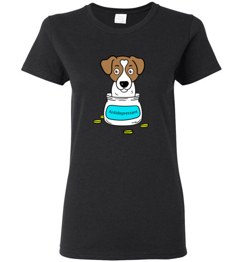 Antidepressant Jack Russell Classic Lady T-shirt