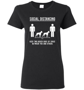 Social Distancing. Keep 2 Boxer Dogs Of Space Between You And Others