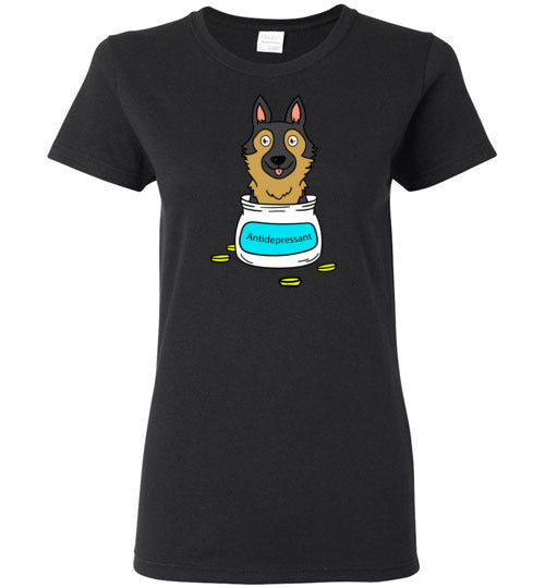 Antidepressant German Shepherd Classic Lady T-shirt