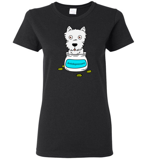 Antidepressant Westie Classic Lady T-shirt