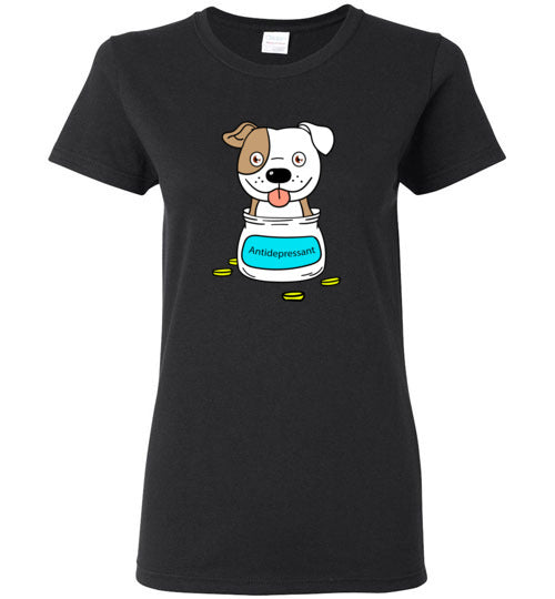 Antidepressant Staffy Classic Lady T-shirt