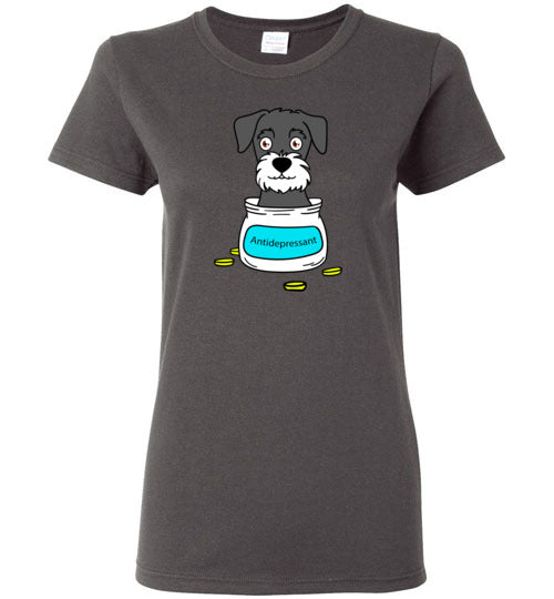 Antidepressant Schnauzer Classic Lady T-shirt