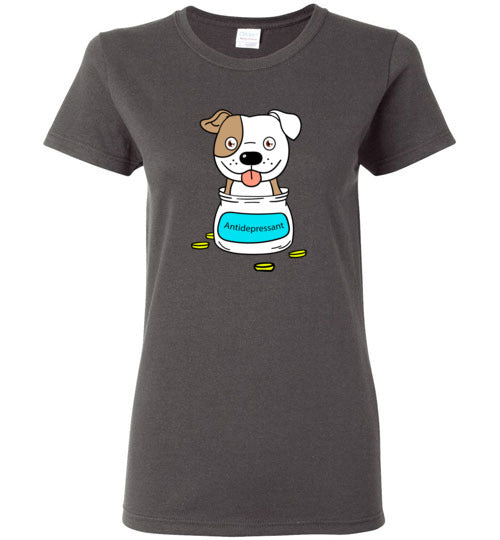 Antidepressant Staffy Classic Lady T-shirt