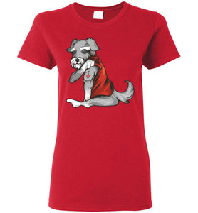I love Mom Tattoo Schnauzer T-Shirt