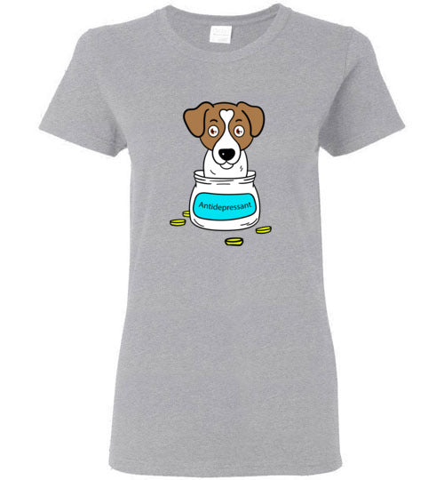 Antidepressant Jack Russell Classic Lady T-shirt