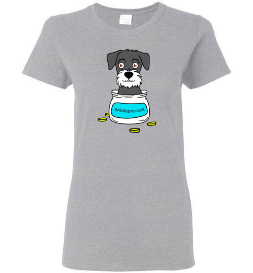 Antidepressant Schnauzer Classic Lady T-shirt