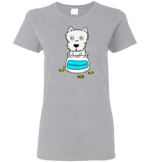 Antidepressant Westie Classic Lady T-shirt