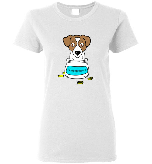 Antidepressant Jack Russell Classic Lady T-shirt