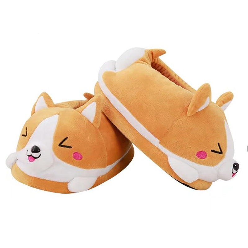 Winter Indoor Thickened Warmth Corgi Cotton Slippers