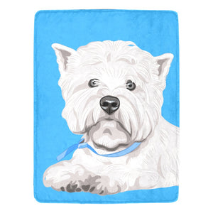 Blue Westie Blanket