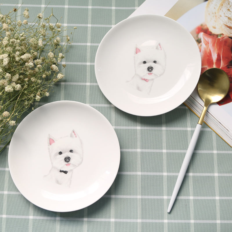 Westie Dessert Plates