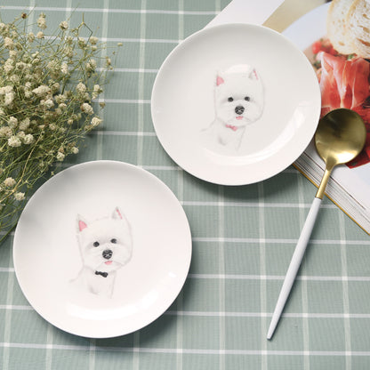 Westie Dessert Plates