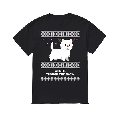Westie Through The Snow  - Men's T-Shirt