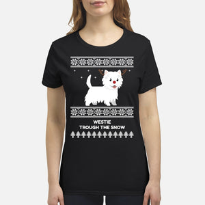 Westie Through The Snow  - Premium Women's T-shirt