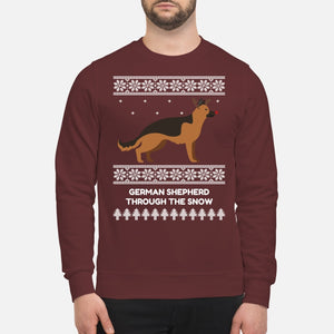 German Shepherd Through The Snow - Unisex Sweatshirt