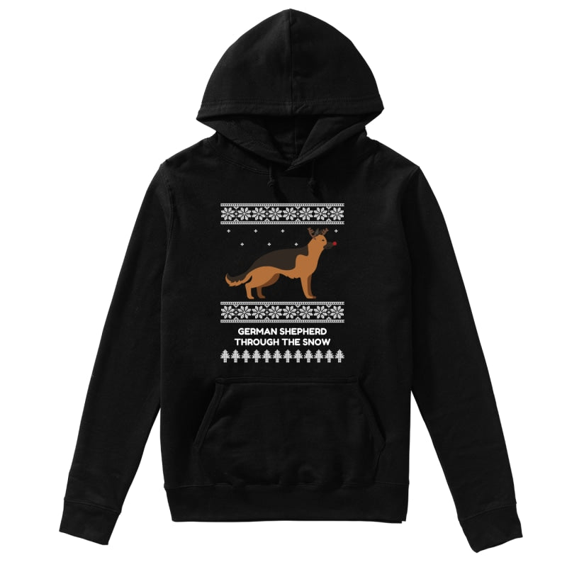 German Shepherd Through The Snow - Unisex Hoodie