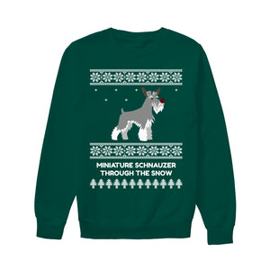 Miniature Schnauzer Through The Snow - Unisex Sweatshirt