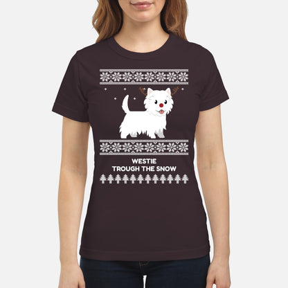 Westie Through The Snow  - Women's T-shirt
