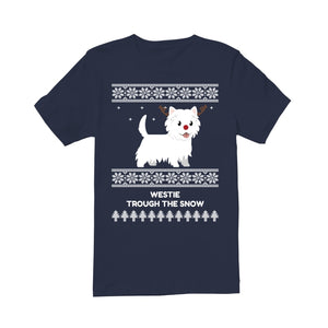 Westie Through The Snow  - Premium Men's T-shirt