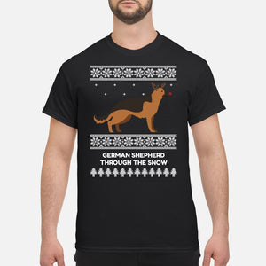 German Shepherd Through The Snow - Men's T-Shirt