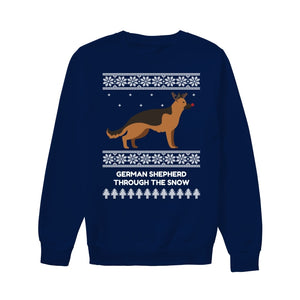 German Shepherd Through The Snow - Unisex Sweatshirt