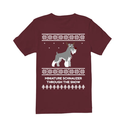 Miniature Schnauzer Through The Snow - Premium Men's T-shirt