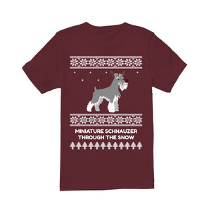 Miniature Schnauzer Through The Snow - Premium Men's T-shirt