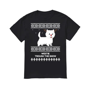 Westie Through The Snow  - Men's T-Shirt