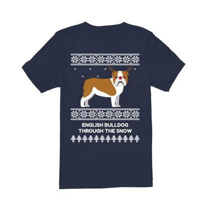 Bulldog Through The Snow - Premium Men's T-shirt