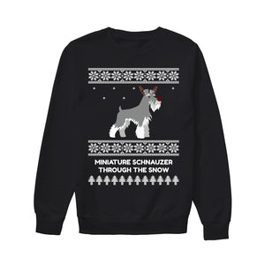 Miniature Schnauzer Through The Snow - Unisex Sweatshirt
