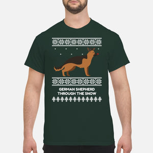 German Shepherd Through The Snow - Men's T-Shirt