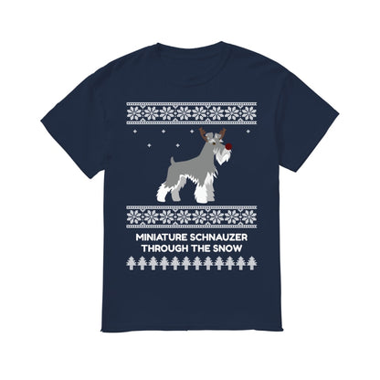 Miniature Schnauzer Through The Snow - Men's T-Shirt