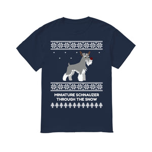 Miniature Schnauzer Through The Snow - Men's T-Shirt