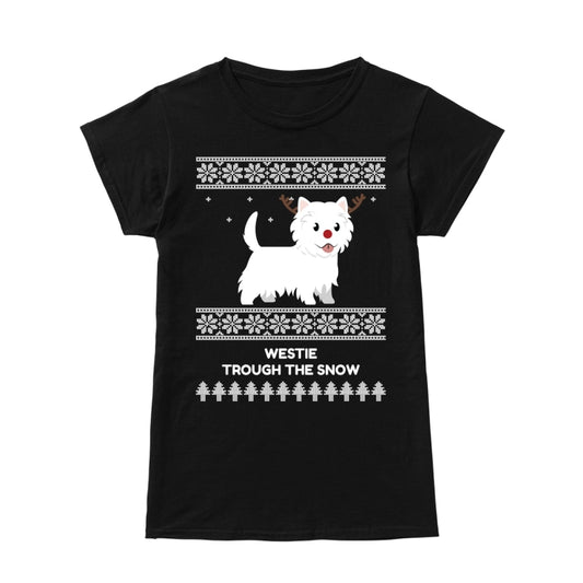 Westie Through The Snow  - Premium Women's T-shirt