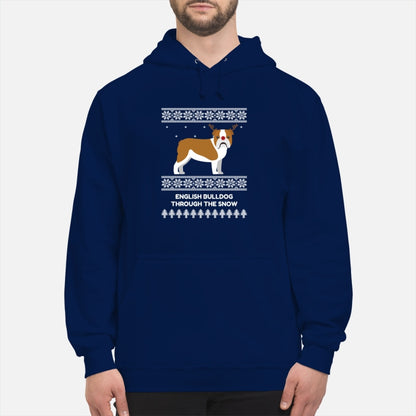 Bulldog Through The Snow - Unisex Hoodie
