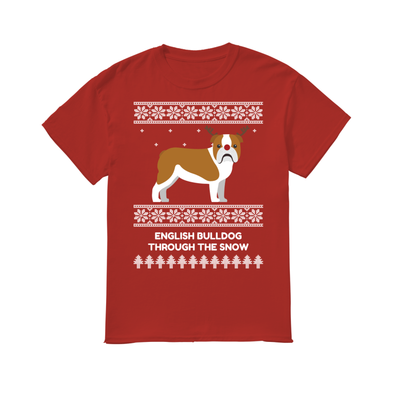 Bulldog Through The Snow - Men's T-Shirt