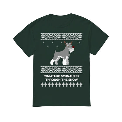 Miniature Schnauzer Through The Snow - Men's T-Shirt