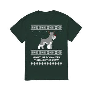 Miniature Schnauzer Through The Snow - Men's T-Shirt