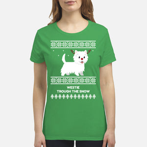 Westie Through The Snow  - Premium Women's T-shirt