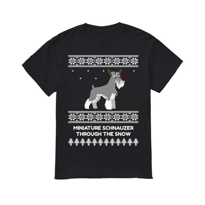 Miniature Schnauzer Through The Snow - Men's T-Shirt