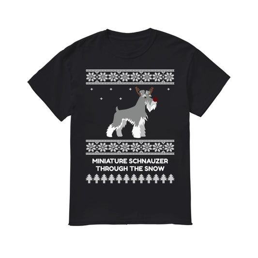 Miniature Schnauzer Through The Snow - Men's T-Shirt
